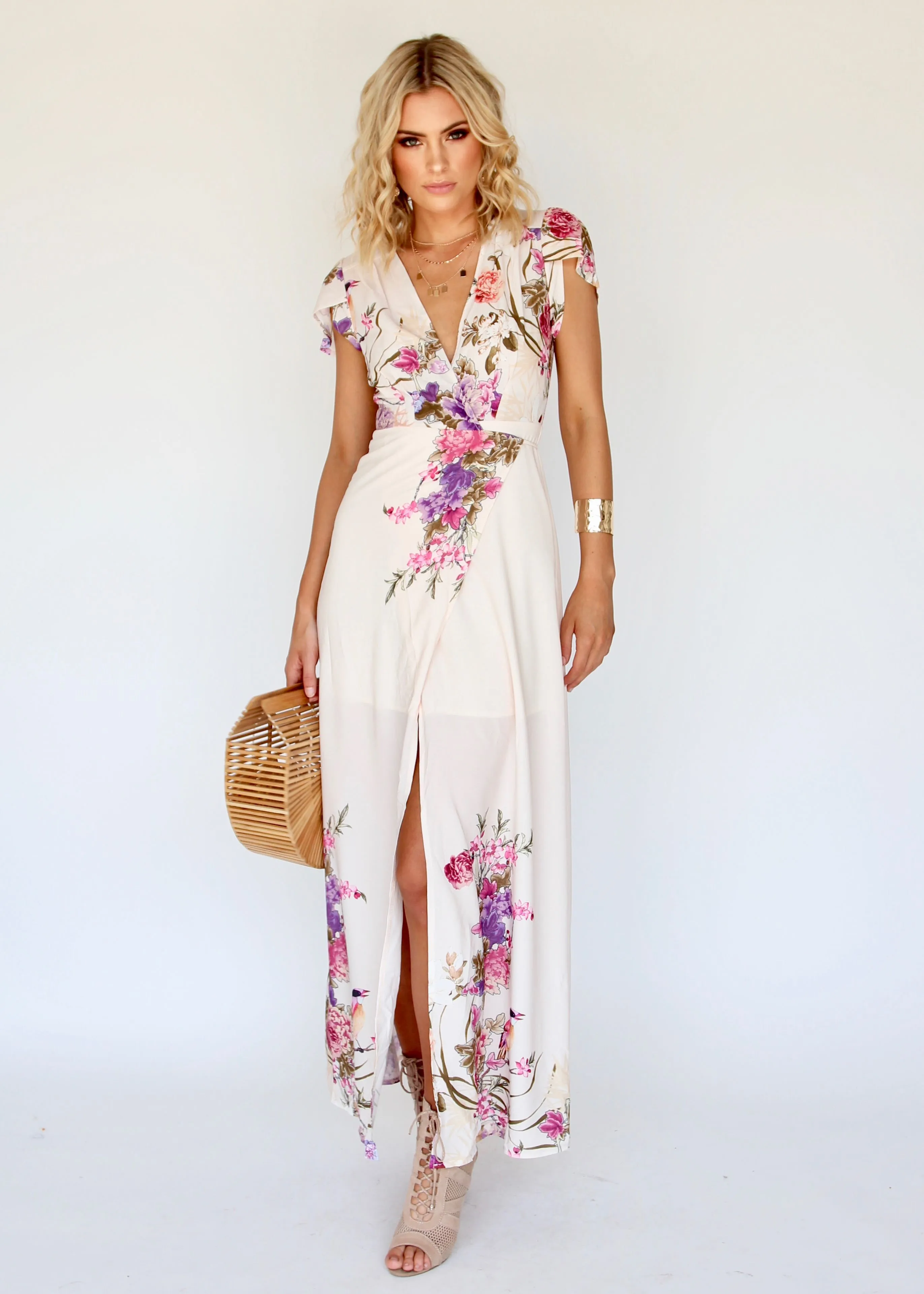 South Branch Wrap Dress - Blush Botanica