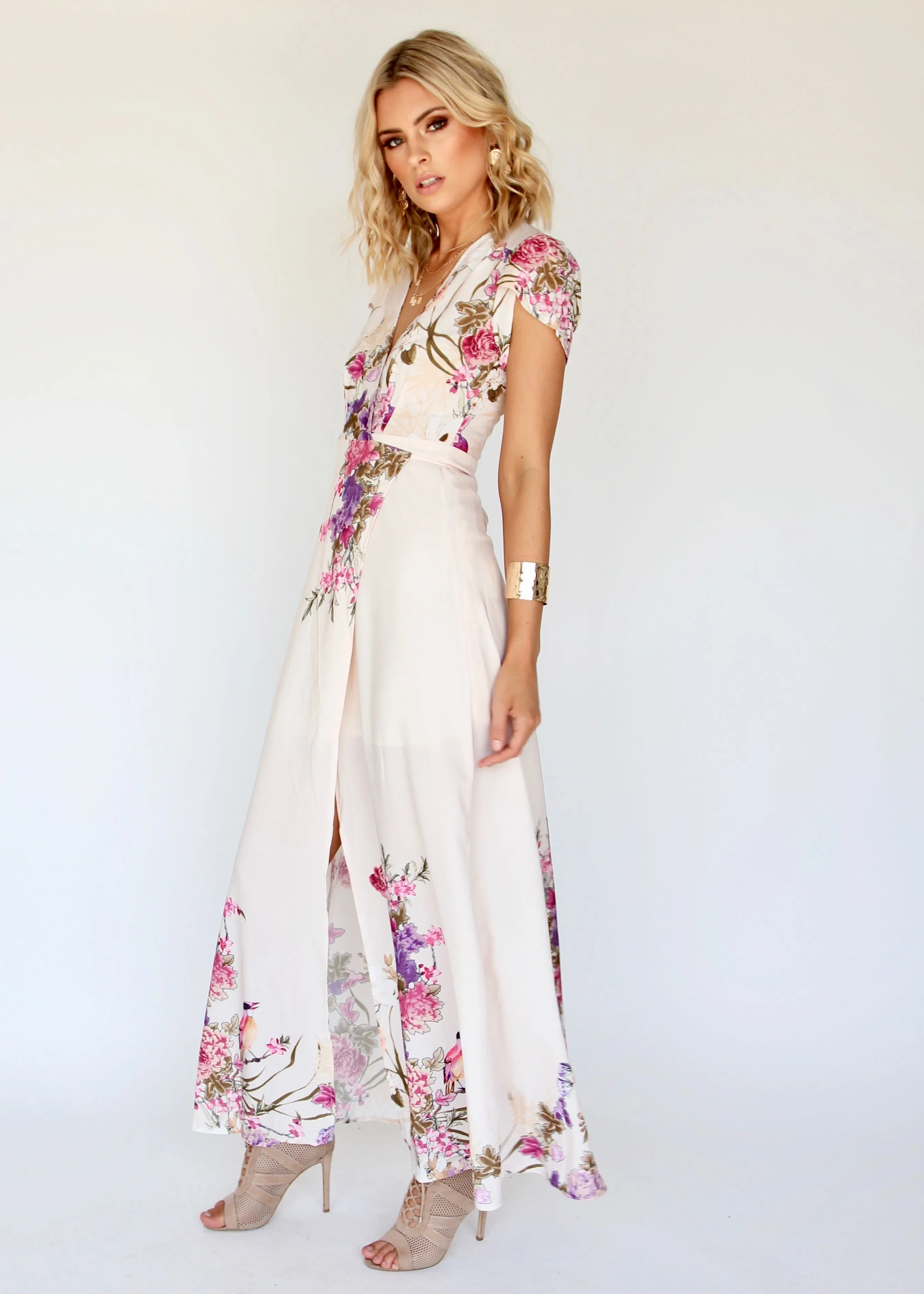 South Branch Wrap Dress - Blush Botanica