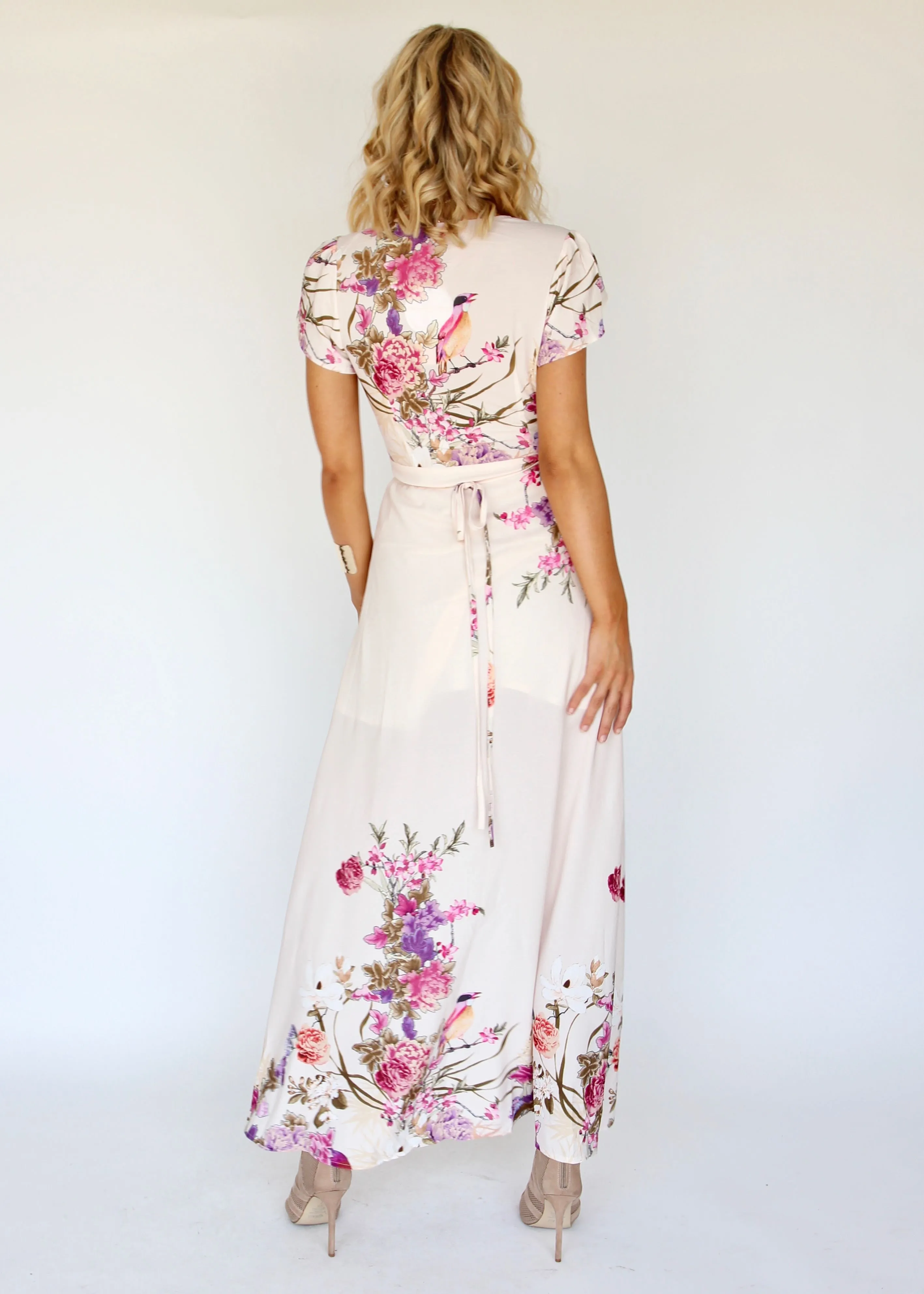 South Branch Wrap Dress - Blush Botanica