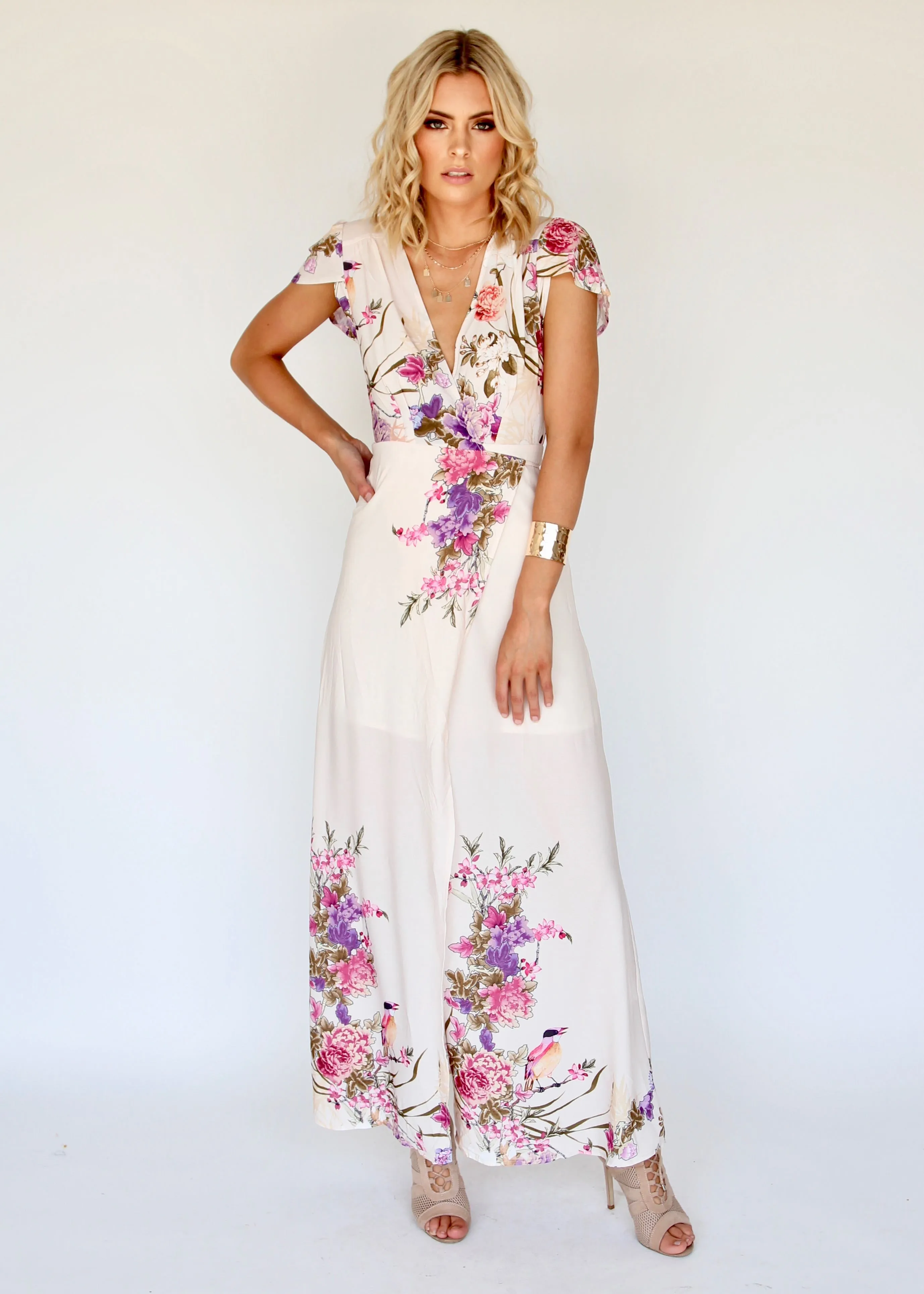 South Branch Wrap Dress - Blush Botanica