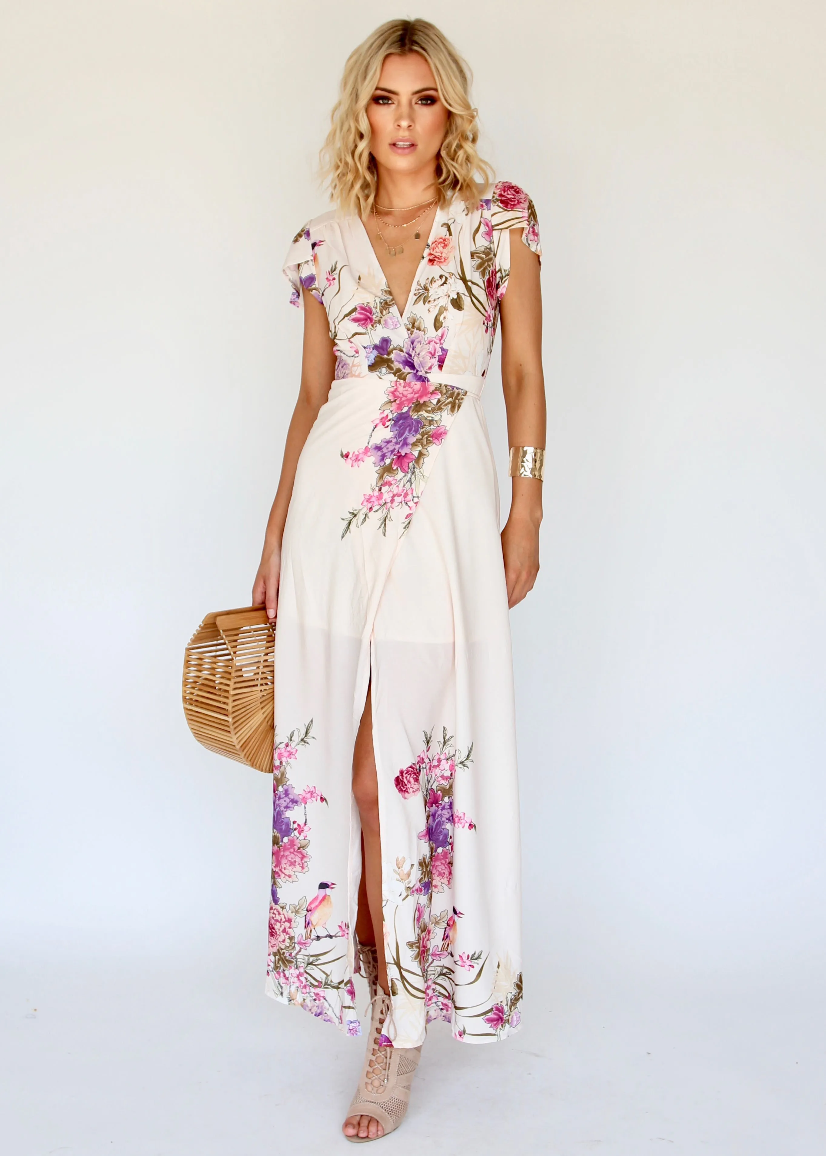 South Branch Wrap Dress - Blush Botanica