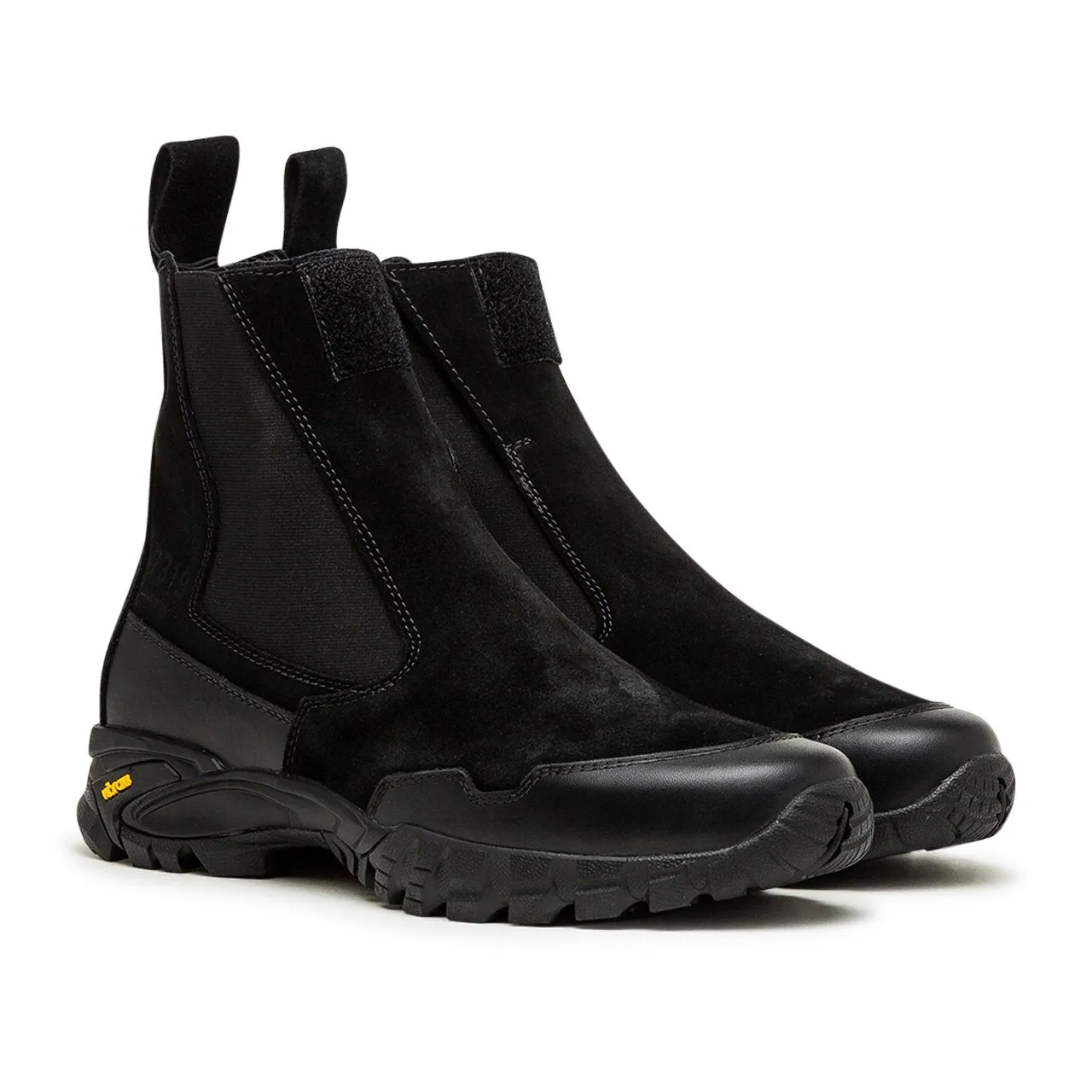 stone island shadow project velcro fastened chelsea boot (black)