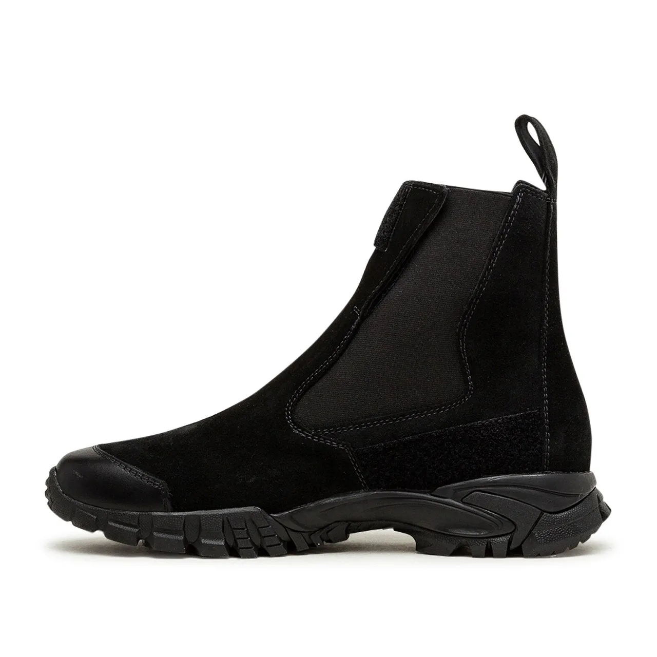 stone island shadow project velcro fastened chelsea boot (black)