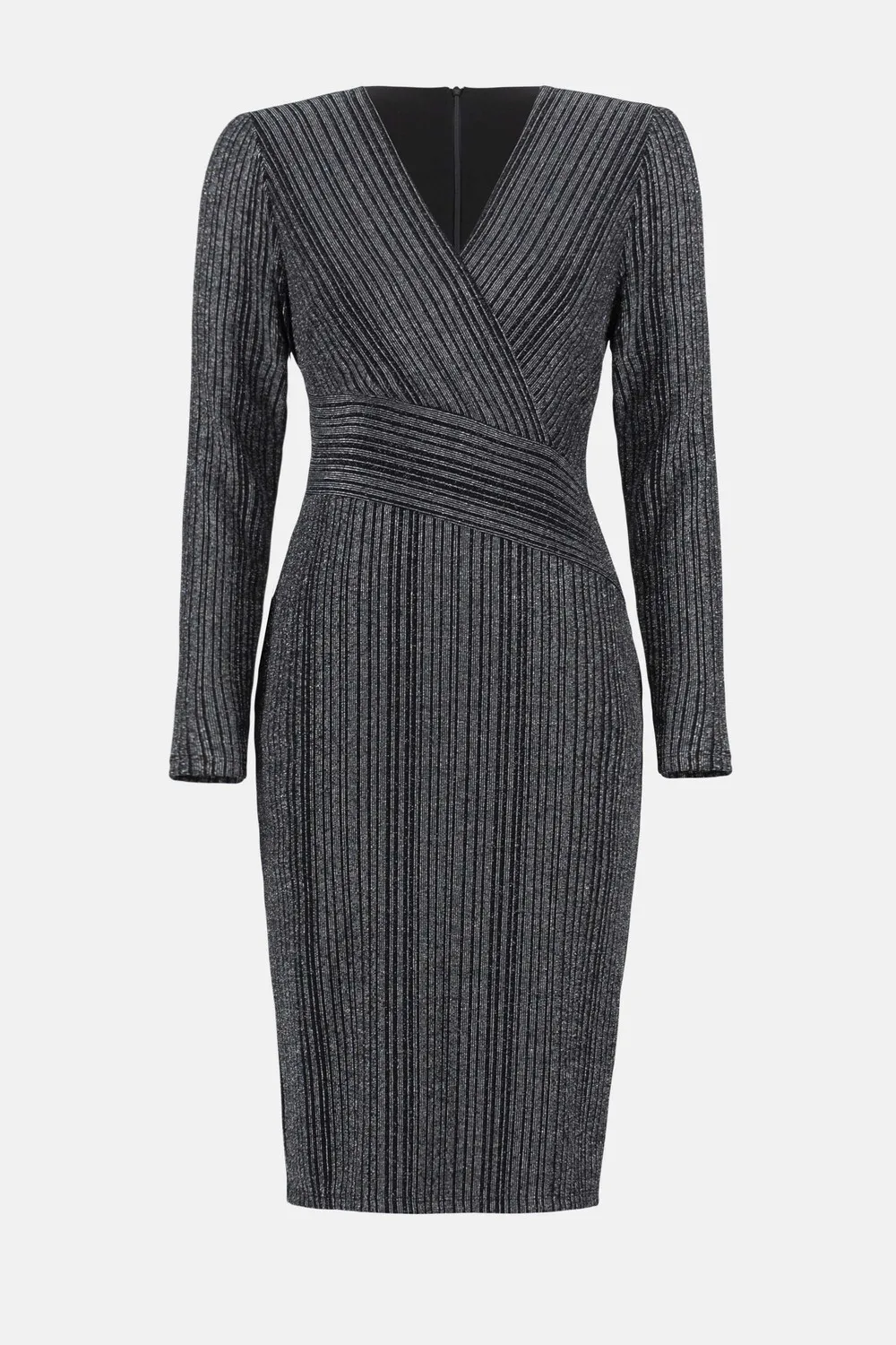 Striped V-neck Wrap Dress Style 234080