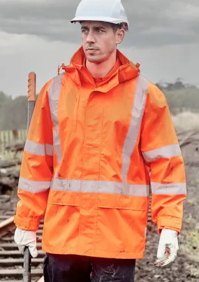 Syzmik Mens Hi Vis X Back Ultralite Waterproof Jacket (ZJ657)-