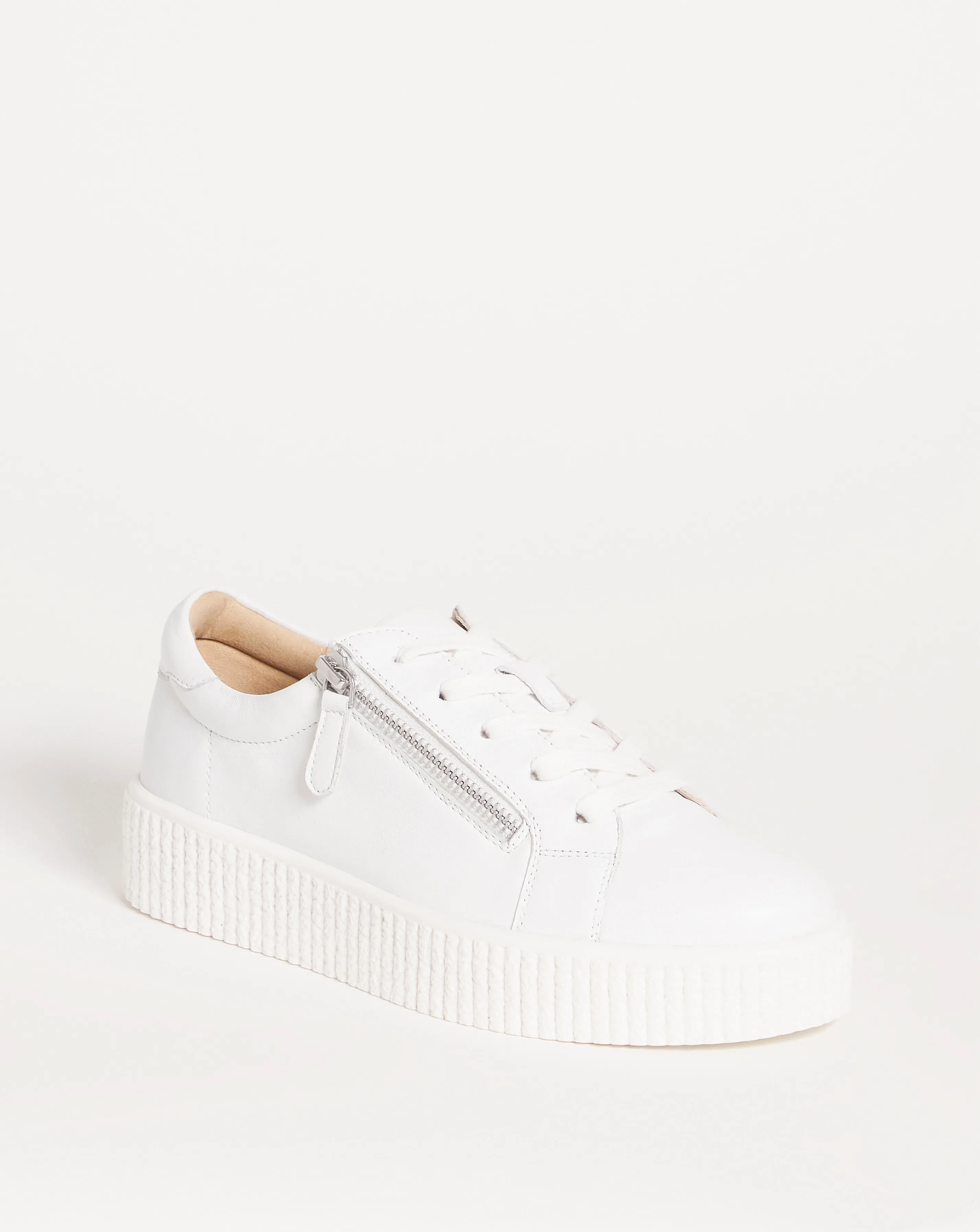 Talulah Leather Side Zip Trainers Extra Wide EEE Fit | Simply Be