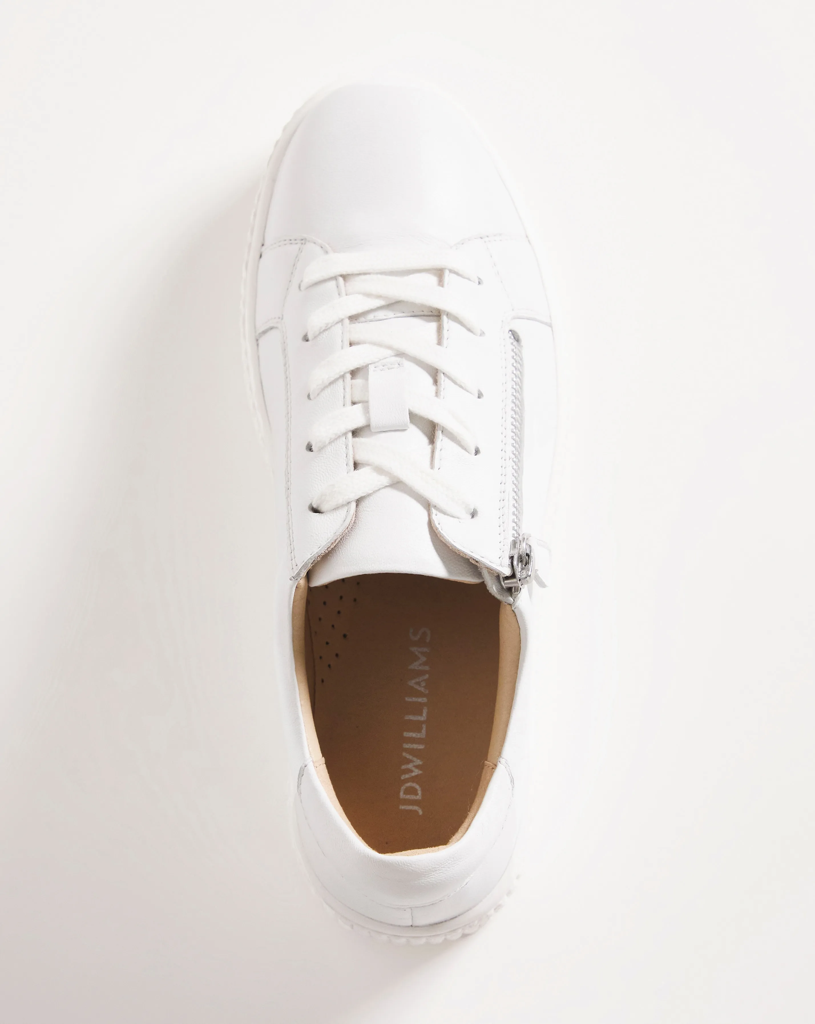 Talulah Leather Side Zip Trainers Extra Wide EEE Fit | Simply Be