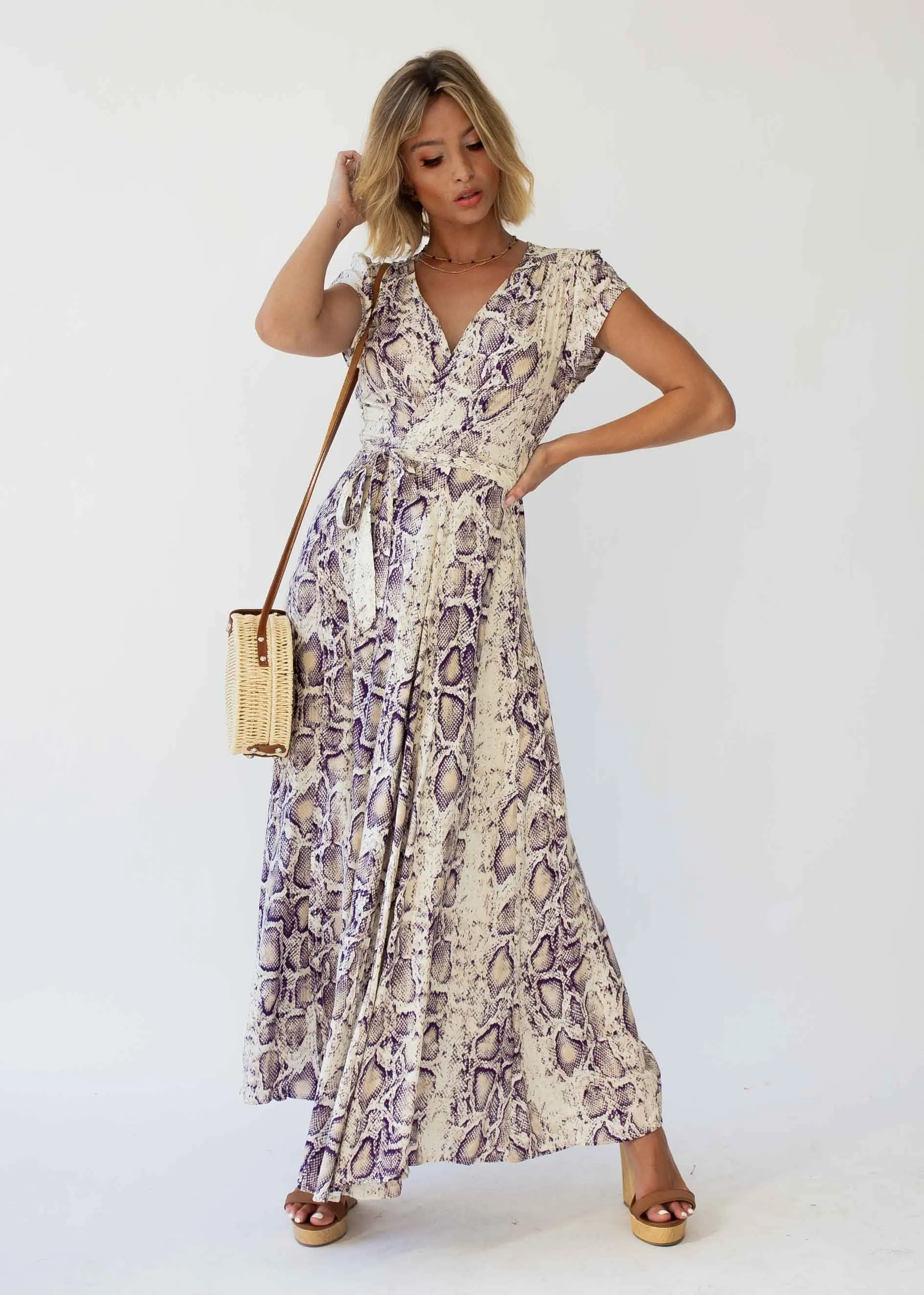 That Thing Wrap Maxi Dress - Snake