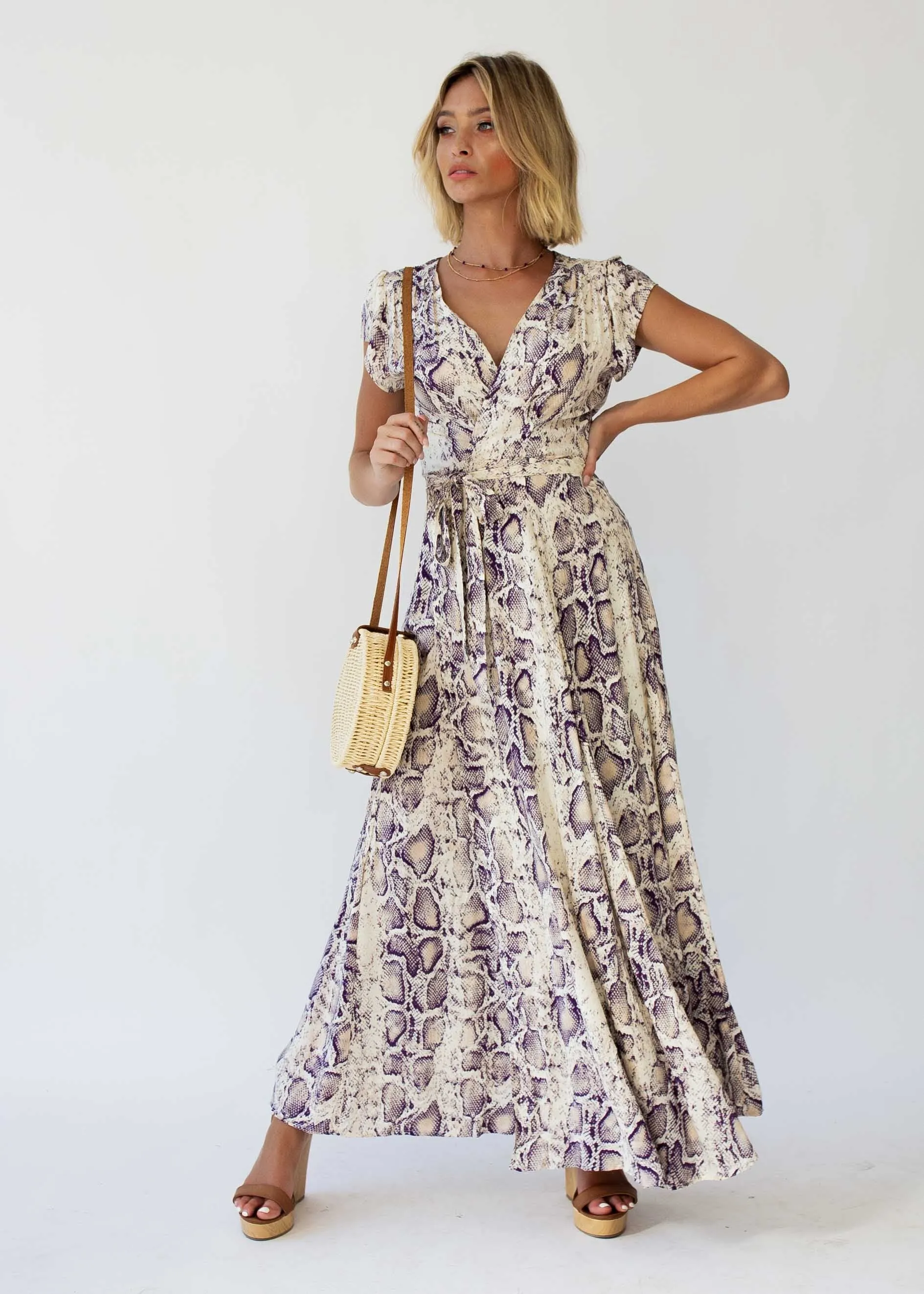 That Thing Wrap Maxi Dress - Snake