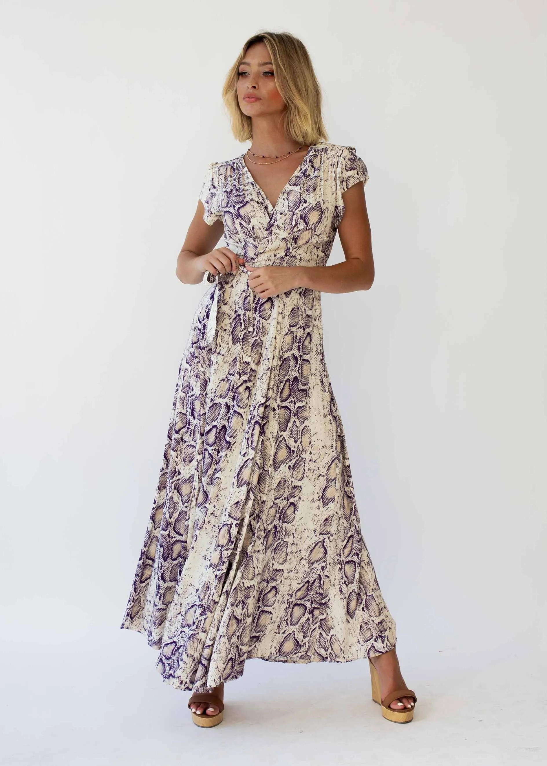 That Thing Wrap Maxi Dress - Snake