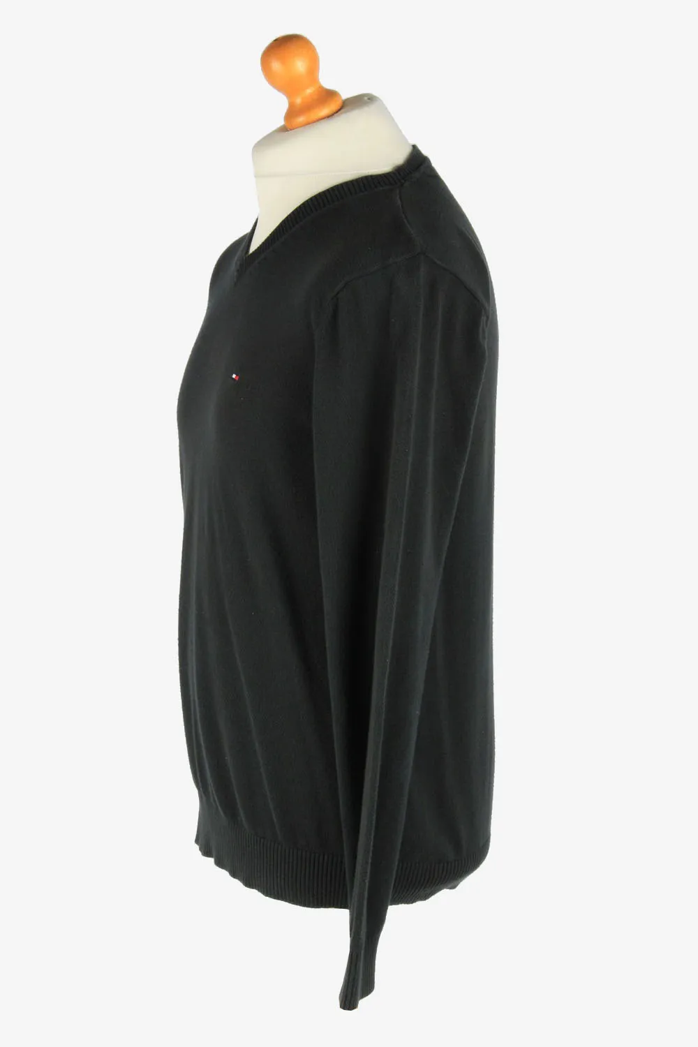 Tommy Hilfiger V Neck Jumper Pullover 90s Black M - Pepper Tree London