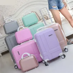 Unisex British Style ABS Spinner Rolling Luggage Travel Trolley Suitcase