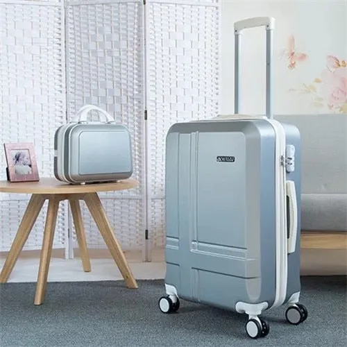 Unisex British Style ABS Spinner Rolling Luggage Travel Trolley Suitcase