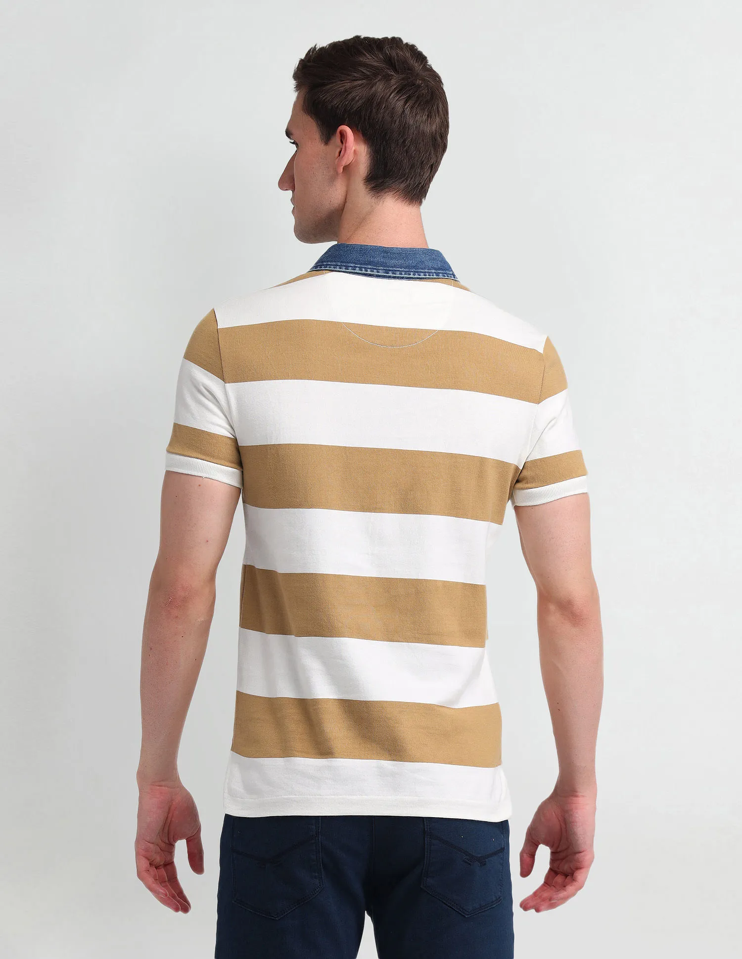 U.S. Polo Assn. Denim Co. Slim Fit Horizontal Striped Polo Shirt