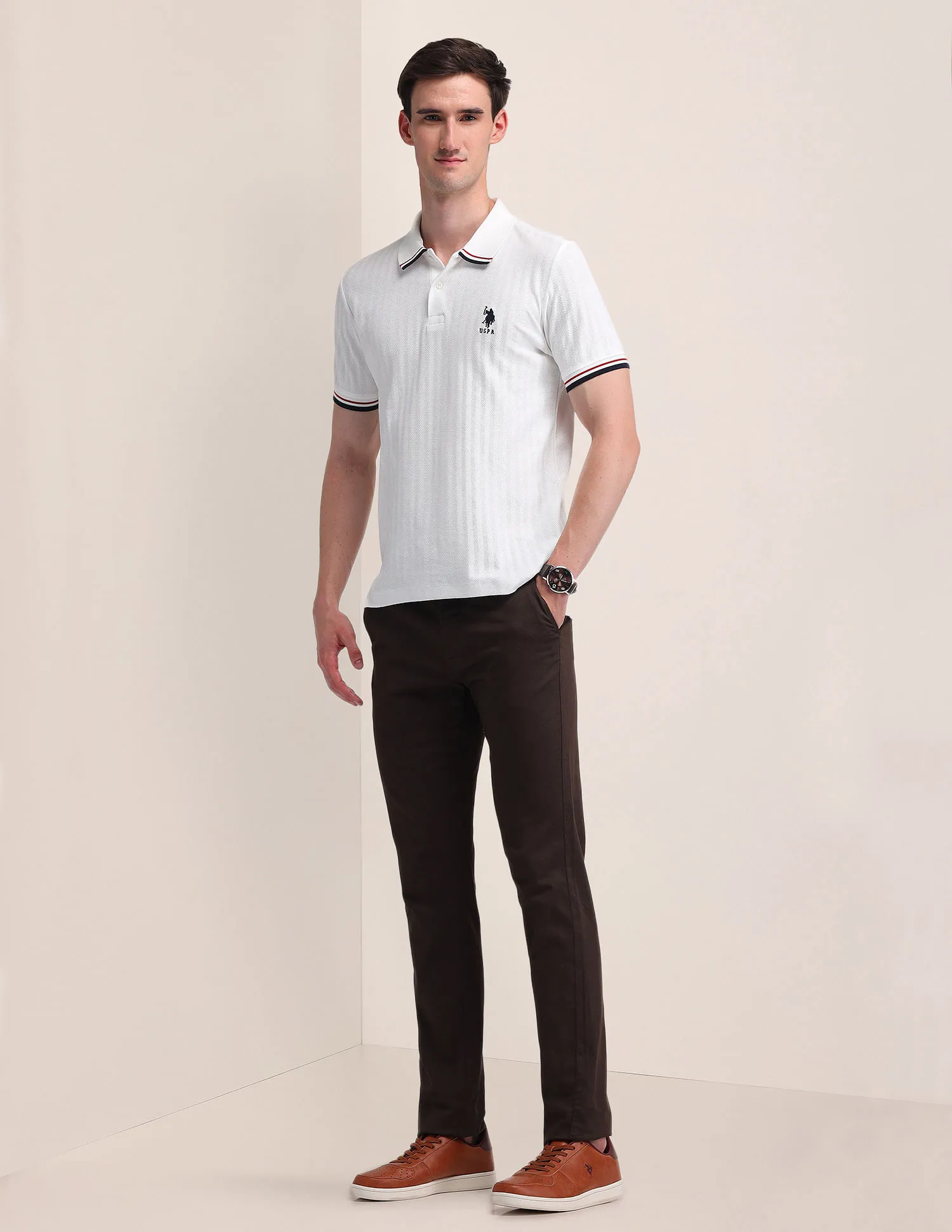 U.S. Polo Assn. Striped Slim Fit Polo Shirt