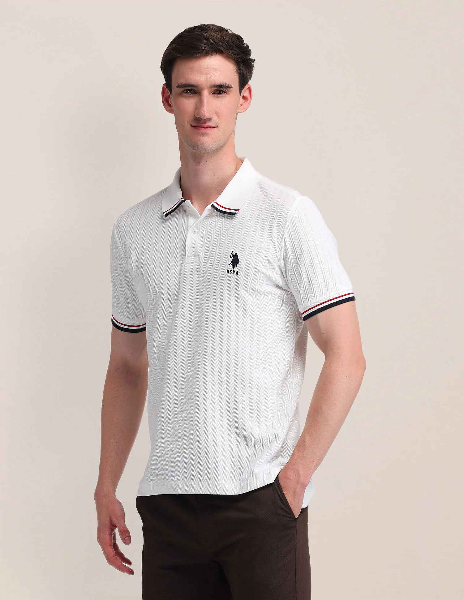 U.S. Polo Assn. Striped Slim Fit Polo Shirt