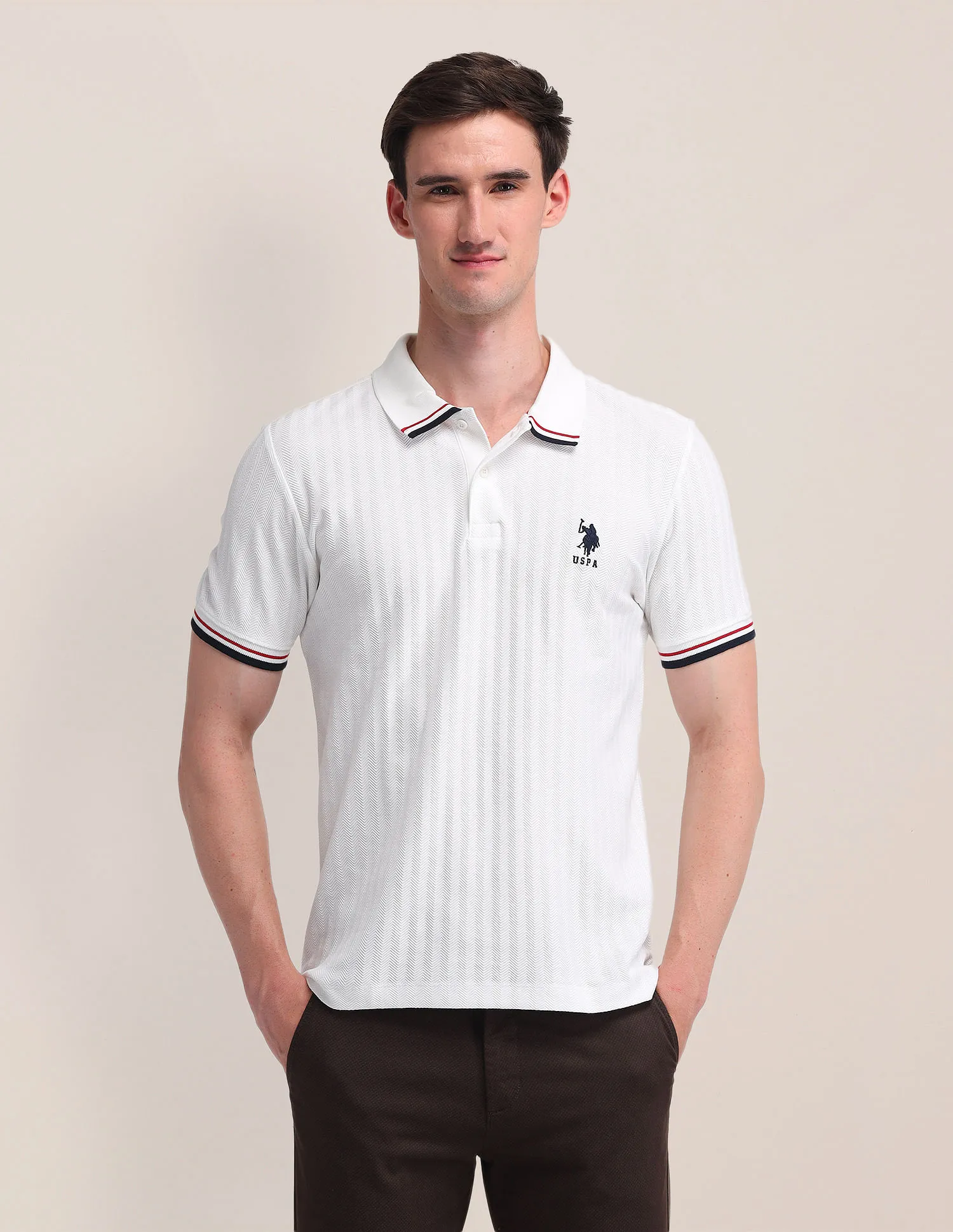 U.S. Polo Assn. Striped Slim Fit Polo Shirt