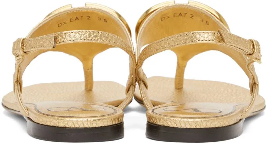 Valentino Garavani Gold VLogo Signature Flat Sandals