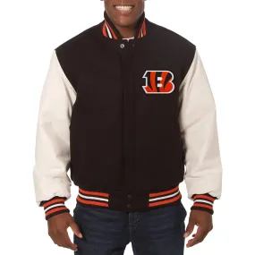 Varsity Cincinnati Bengals Black and White Two-Tone Jacket