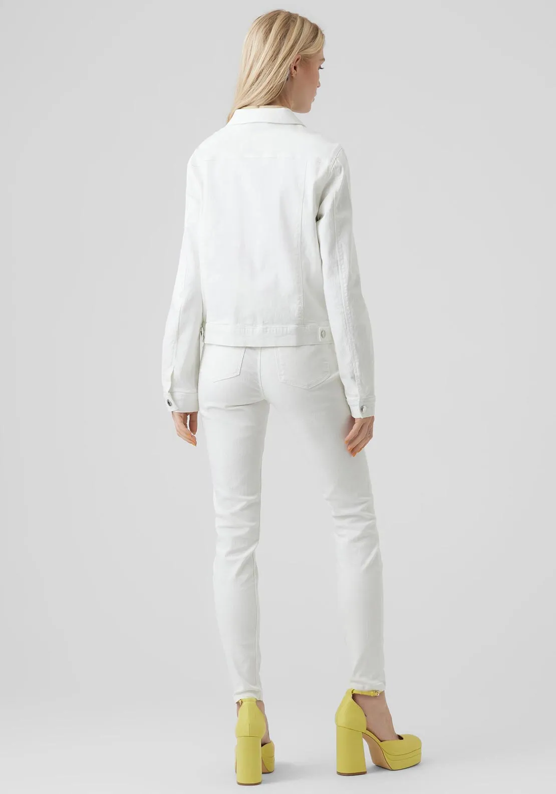 Vero Moda Wild Soya Short Denim Jacket, Bright White