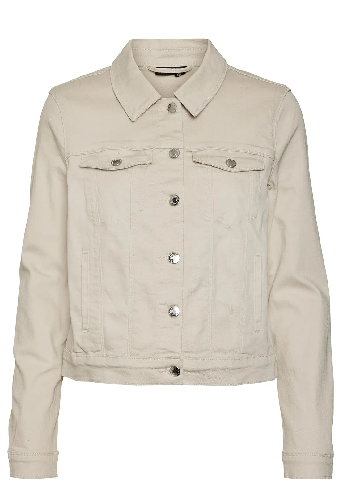 Vero Moda Wild Soya Short Denim Jacket, Pumice Stone