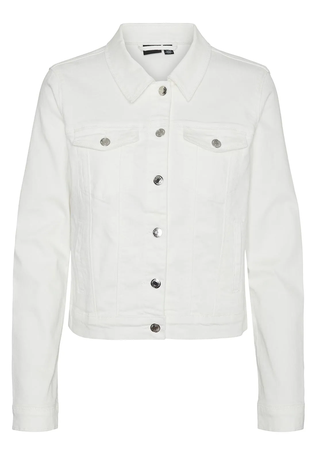 Vero Moda Wild Soya Short Denim Jacket, Snow White