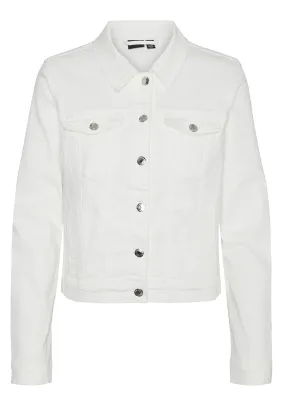 Vero Moda Wild Soya Short Denim Jacket, Snow White