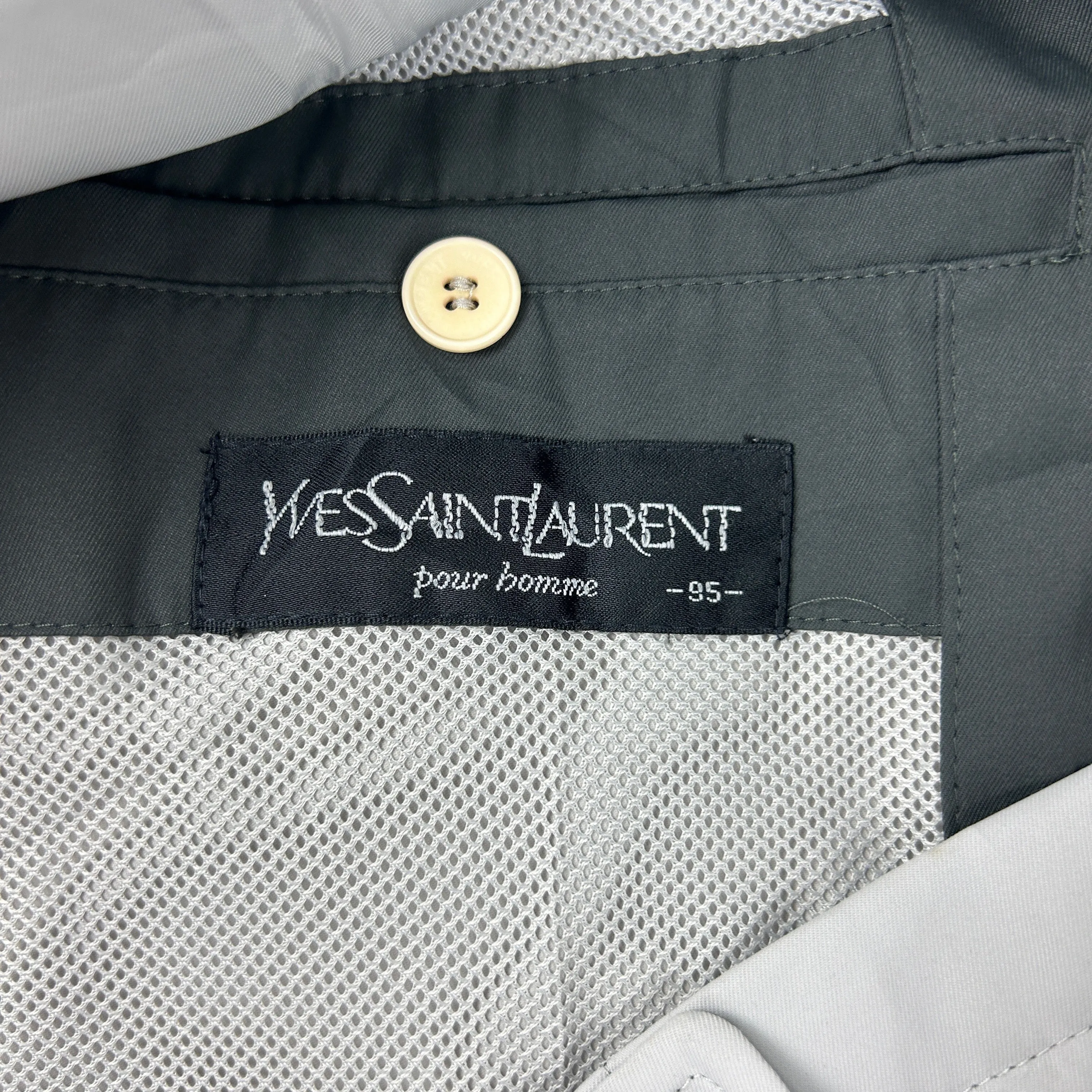 Vintage Yves Saint Laurent Grey Jacket 90s Size L | Second Wave Vintage