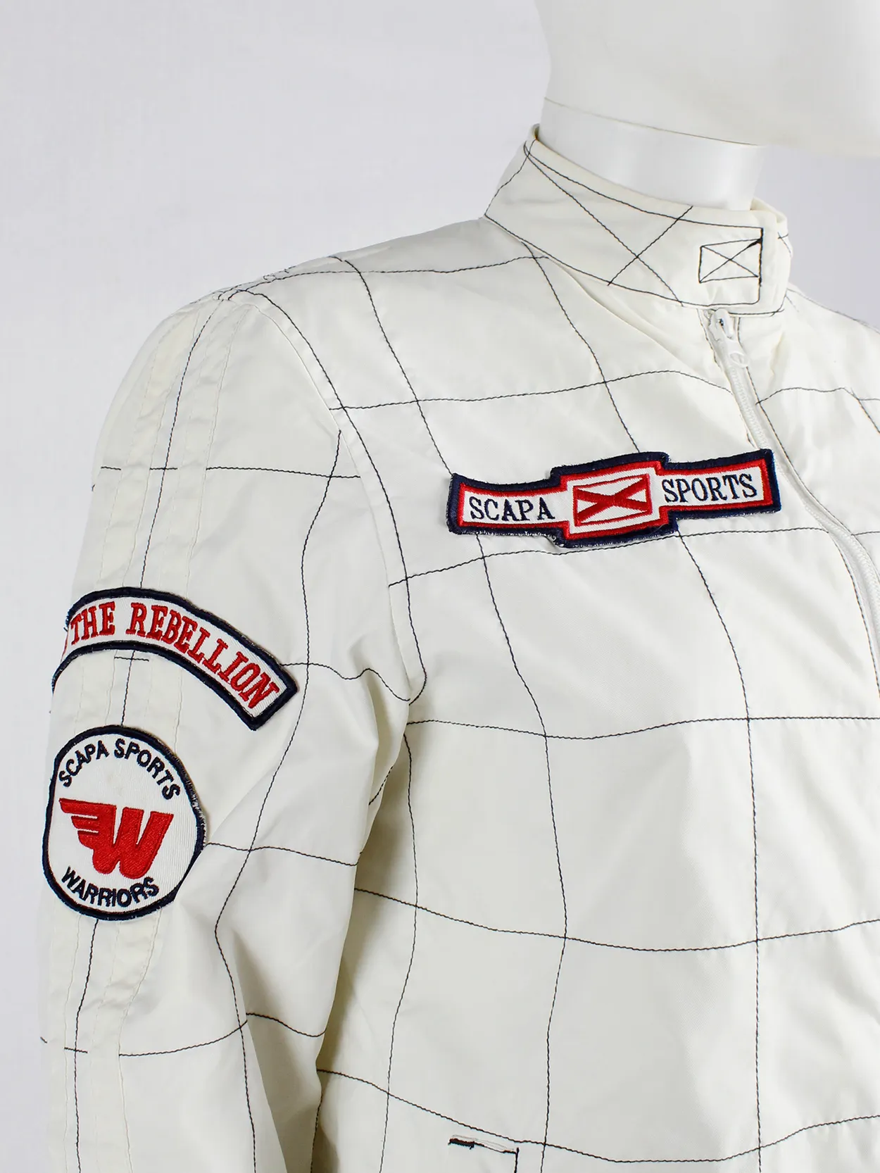 Walter Van Beirendonck for Scapa white ‘Formula 1’ racing jacket with patches