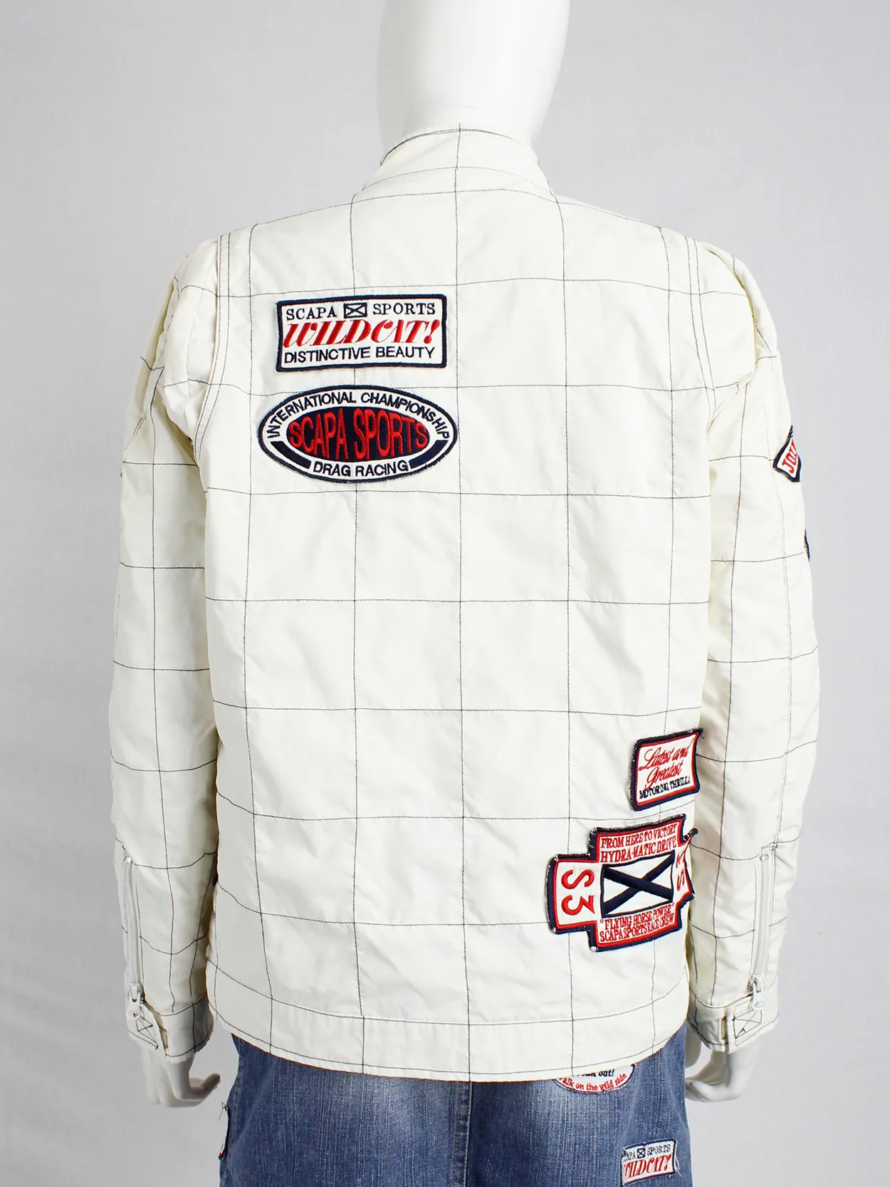 Walter Van Beirendonck for Scapa white ‘Formula 1’ racing jacket with patches