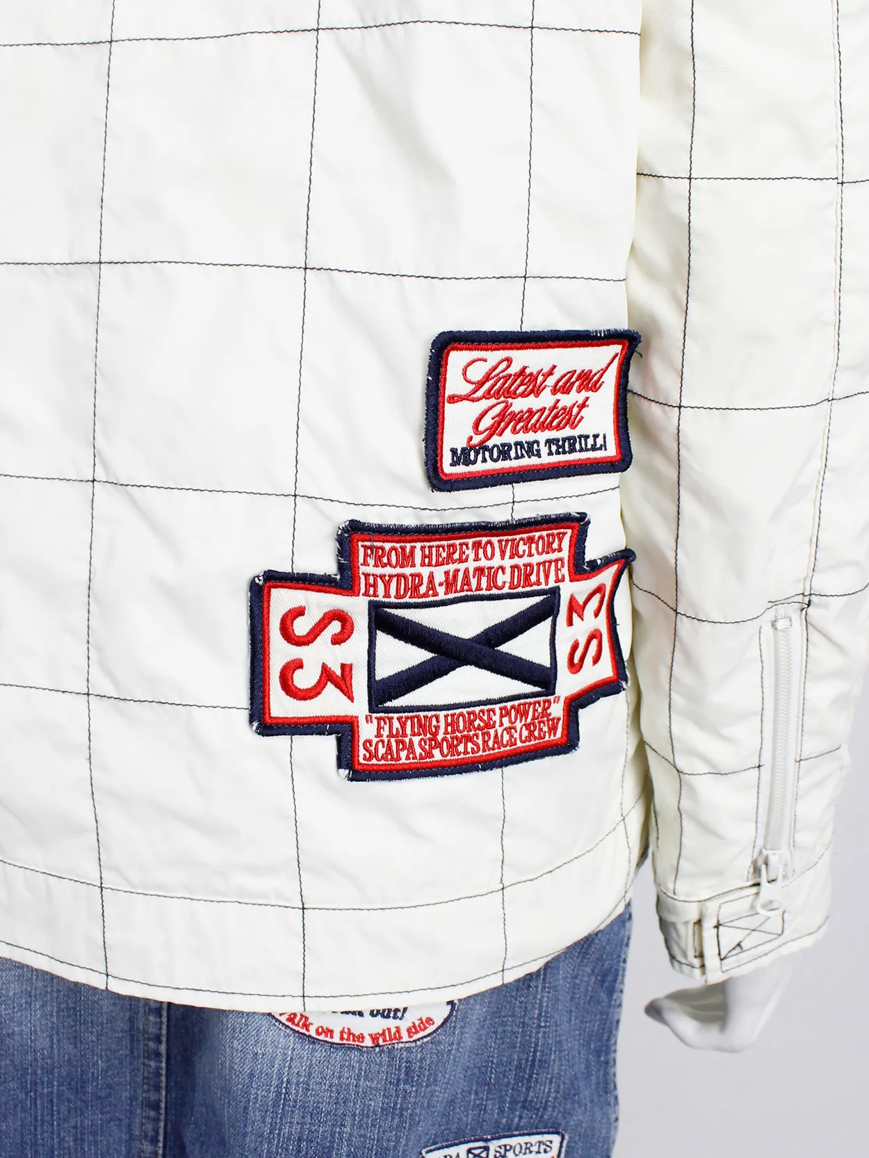 Walter Van Beirendonck for Scapa white ‘Formula 1’ racing jacket with patches