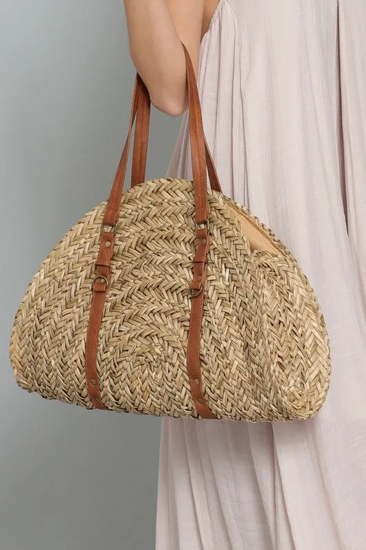 Woven Rattan Beach Tote