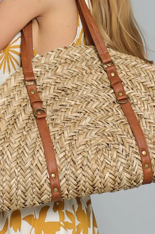 Woven Rattan Beach Tote