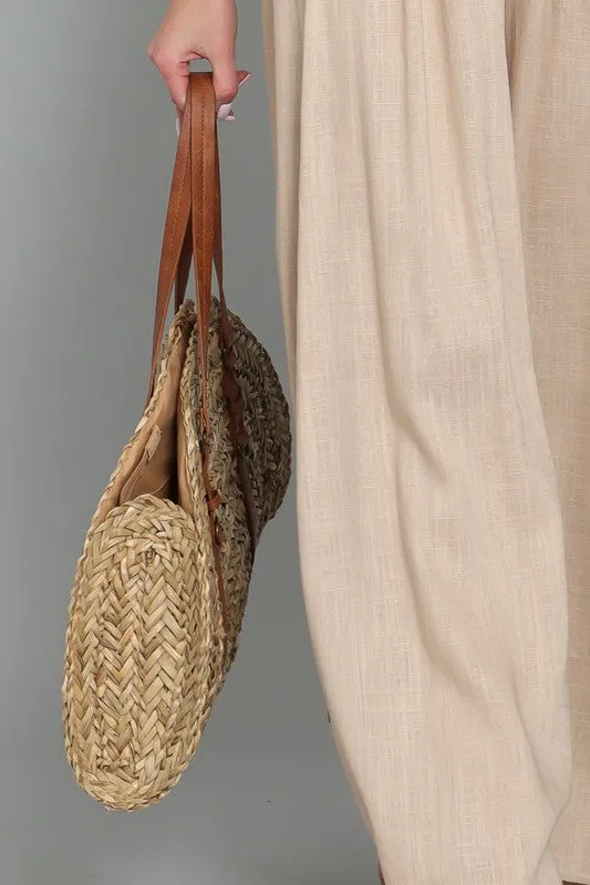 Woven Rattan Beach Tote