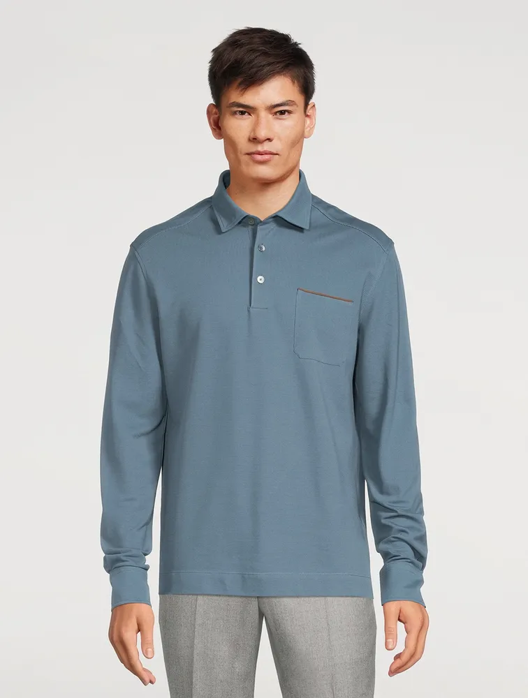 ZEGNA Long-Sleeve Polo Shirt