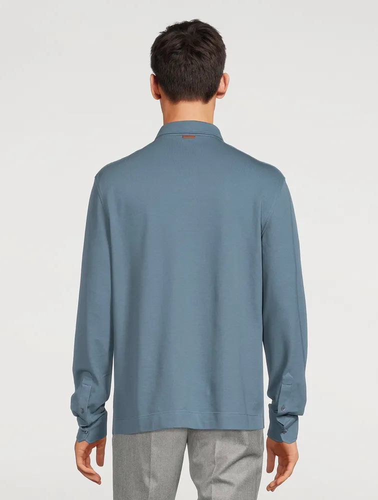 ZEGNA Long-Sleeve Polo Shirt