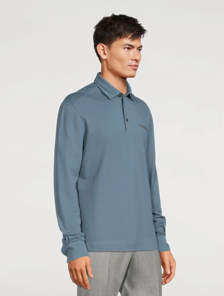 ZEGNA Long-Sleeve Polo Shirt