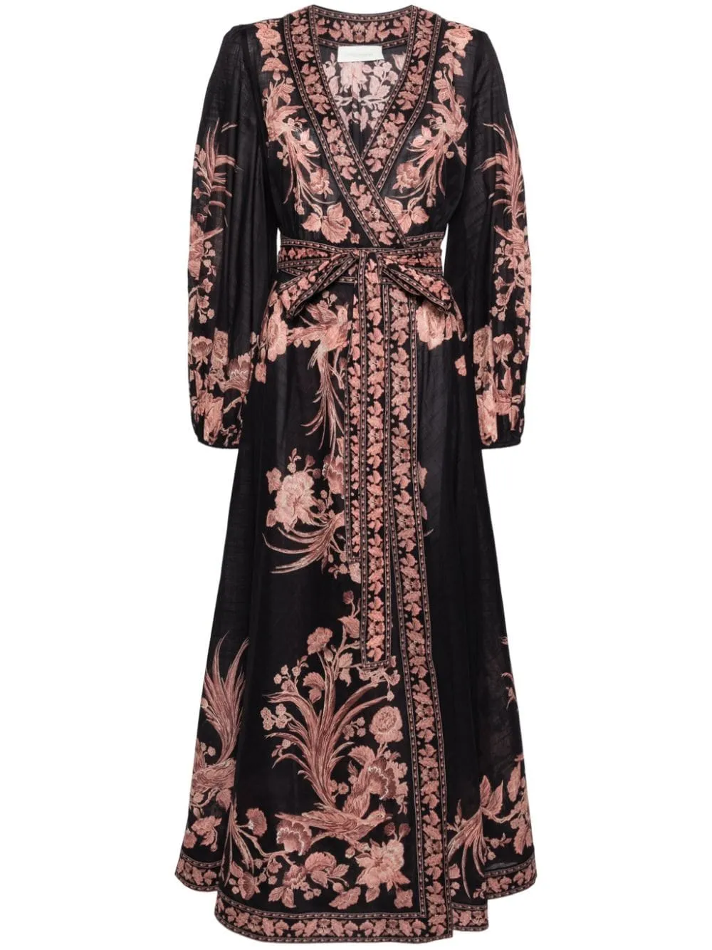 ZIMMERMANN    Zimmermann Floral Print Wrap Midi Dress