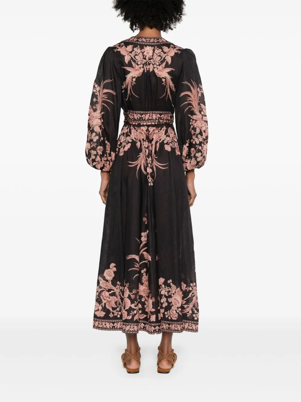 ZIMMERMANN    Zimmermann Floral Print Wrap Midi Dress